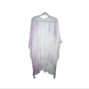 SHIRALEAH Vegan Lilac Carmen Tie-Dye Kimono NWT